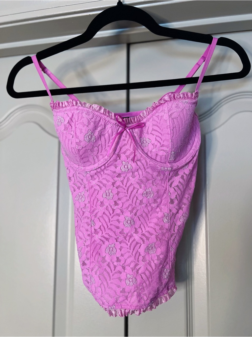 Victoria’s Secret Sexy Little Things Pink Lace Bustier Cami Y2K Coquette Corset